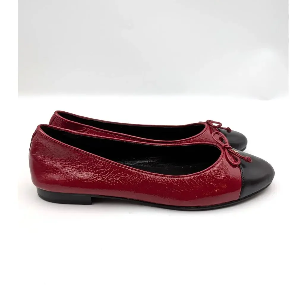 Tory Burch Ballerinas Leather Ballet Flats Women's Red Size US8.5M EU39